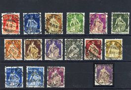 1908/40: Helvetia mit Schwert, gewöhnliches Papier, komplett