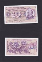 Quasi neue Banknote 10 Franken Schweiz Serie 102Q, 6.1.1977