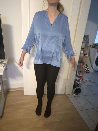 Seidenbluse Grösse 44 Gerry Weber blau 3/4 Arm