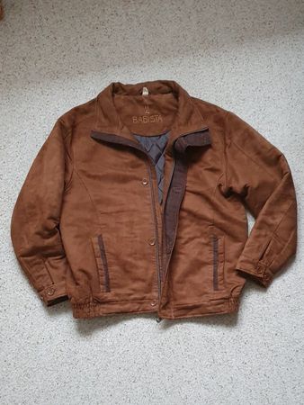 Übergangsjacke Blouson, Veloursoptik, gefüttert braun Gr. 52
