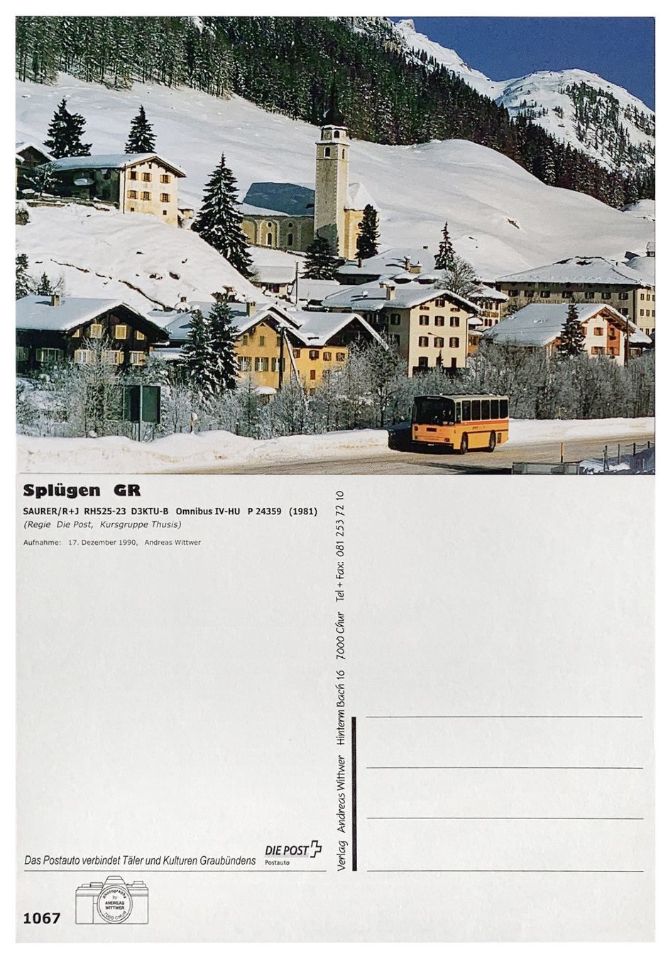 Splügen Rheinwald Viamala Postauto Saurer RH525-23 P 24359 (Neu (gemäss ...