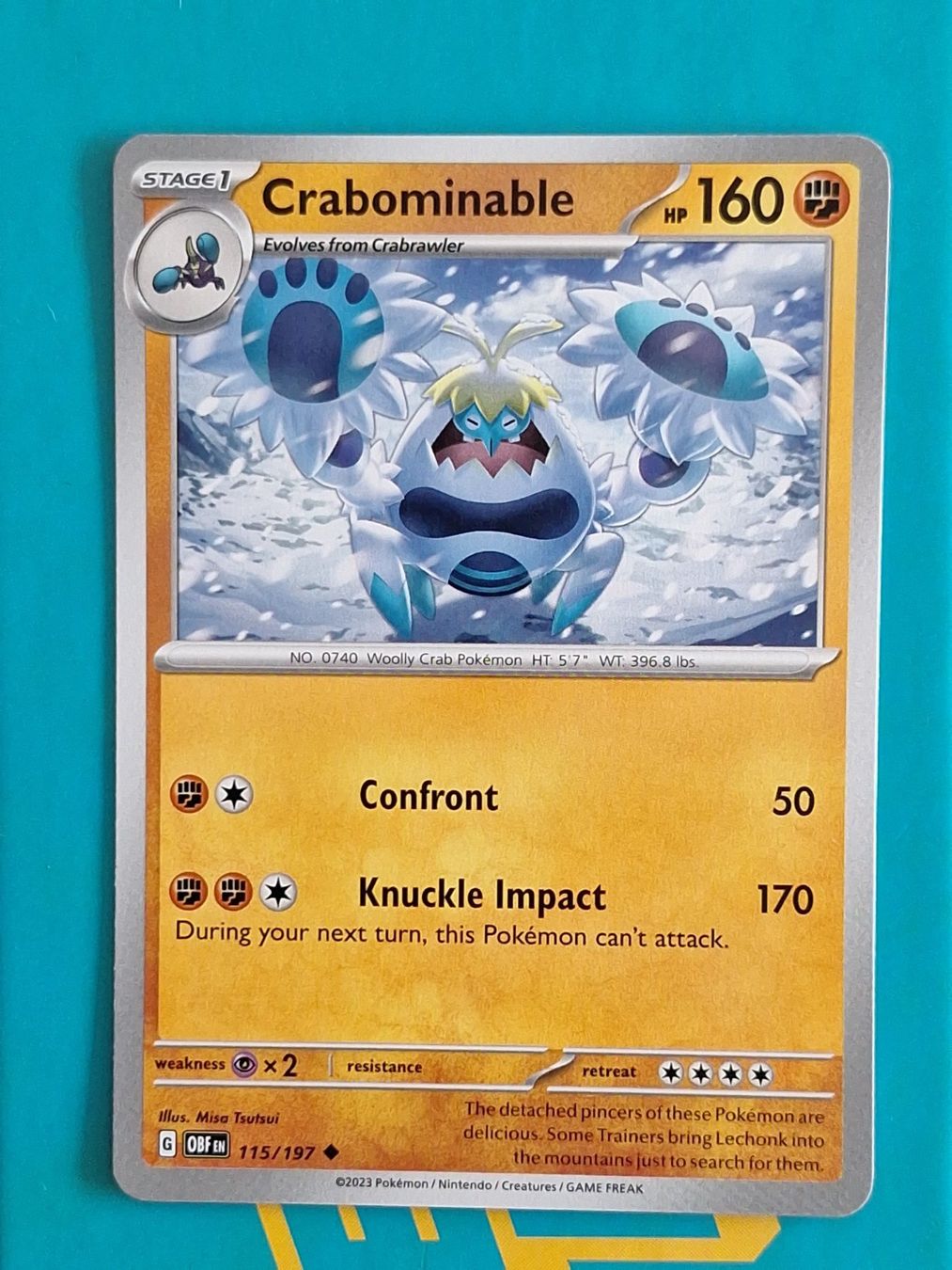 Pokémon Carte collezionabili: Crabominable - Pokemon Obsidian Flames – Usato da Altstätten SG venduto da GGsGameshop