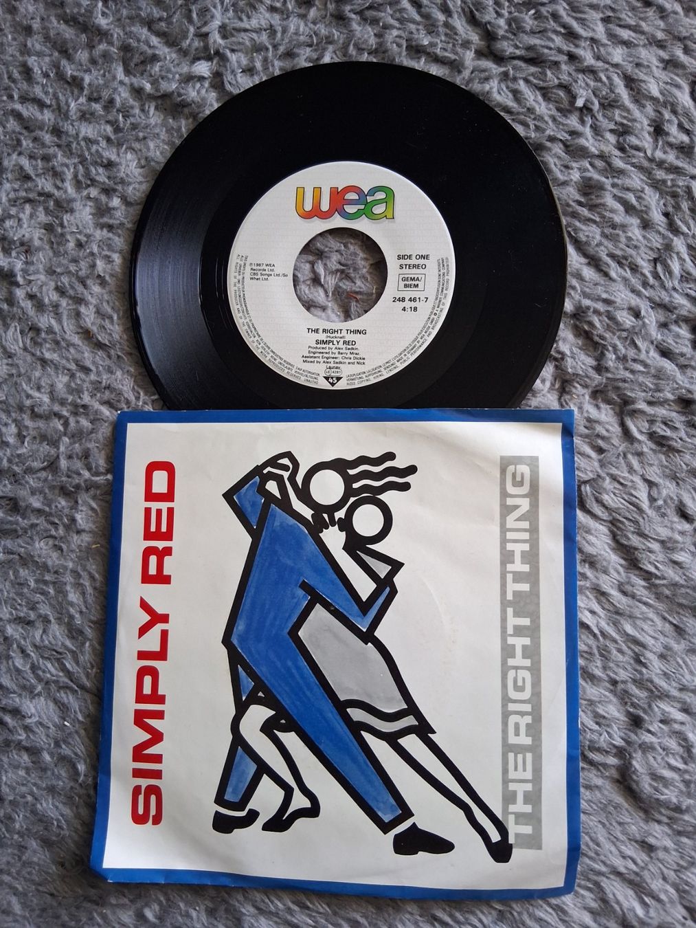 Vinyles: SIMPLY RED   THE RIGHT THING    7NER SINGLE – D'occasion à Wetzikon ZH par Ramones01