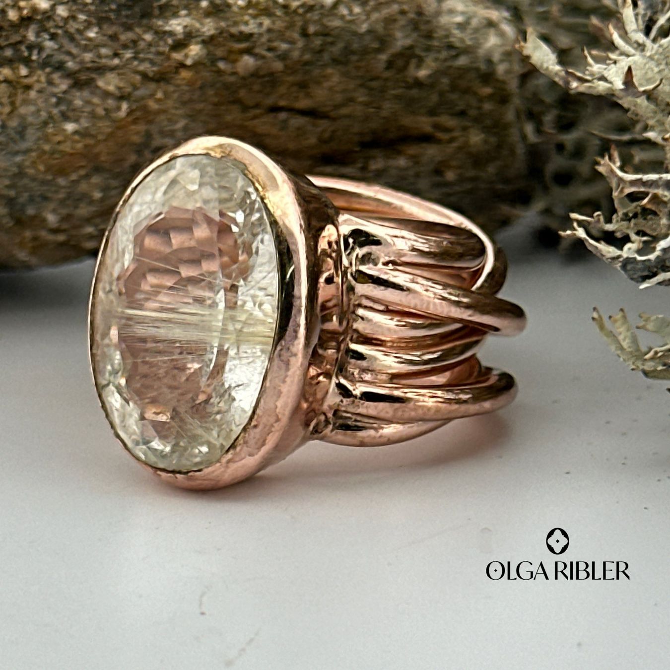 Olga Ribler Anelli: Unikate Silber Ring 925 Grösse 56 mit Rutilquarz – Nuovo (secondo la descrizione) da Luzern venduto da Schmuckoutlet 1