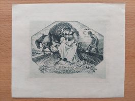 Exlibris Alfred Soder - Original Radierung Ackerbau