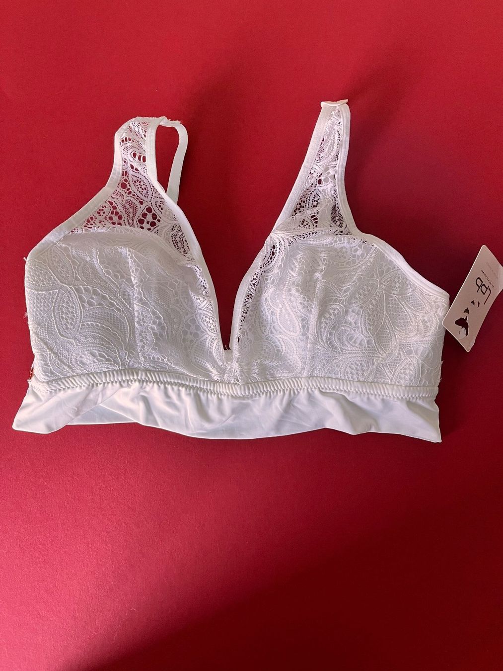 Sonstige Unterwäsche: Spitzen-Bralette, LPB, Grösse XL, Farbe Weiss – Neu und originalverpackt aus Rudolfstetten von gst_g7xl