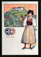 Aargau, Aargauerin in Tracht, Wappen