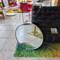 Wandspiegel Mirror Spiegel rund mit silbernem Rand