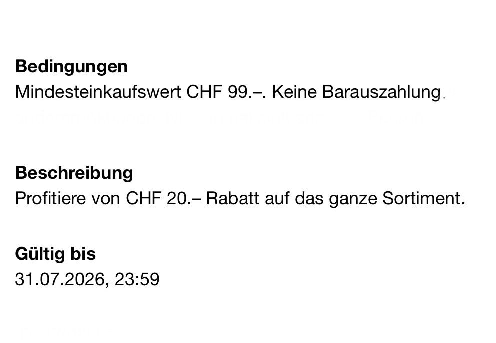 Buoni: Lehner Versand 20 CHF Rabatt Gutschein – Nuovo e nell'imballaggio originale da Zürich venduto da Marcel_2202 1