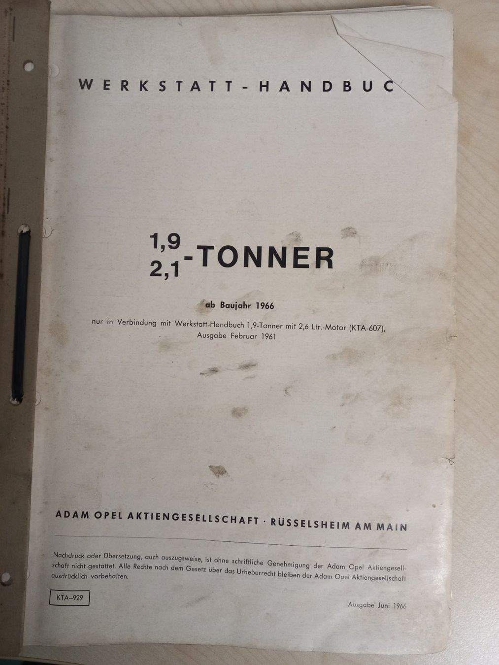 Libri: Oldtimer Werkstatthandbuch OPEL BLITZ 1966 Reparaturhandbuch – Usato da Dulliken venduto da Dullikenlerchclassic 1