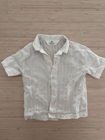 Chemise H&M garçon légère été taille 92 (2 ans) - Beige text