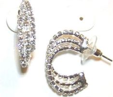 Ohrringe Ohrstecker Silber plated mit klaren Strass-Steinen