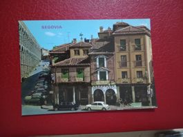 AK Spanien Segovia Herberge alte Autos (804)