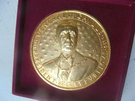 Sehr grosse Medaille , Bronze veroldet 1970