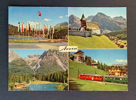 AK Arosa Fahnenwald Kirchli Strandbad Bahn