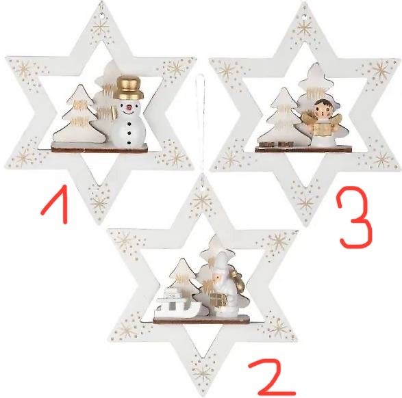Tutte le decorazioni: Baumschmuck Sterne 11cm Holz Weiss – Nuovo e nell'imballaggio originale da Basel venduto da Seifehuesli