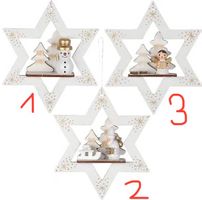 Baumschmuck Sterne 11cm Holz Weiss