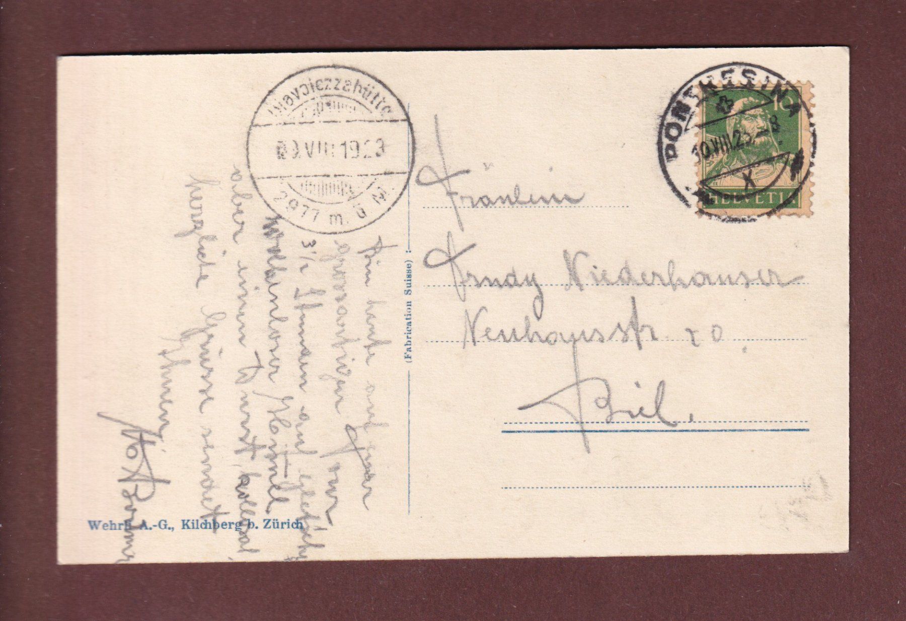 Cartoline postali: DIAVOLEZZA - Piz Palü - 1923 – Usato da Pully venduto da nicecards-shop 1
