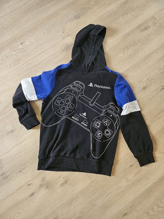 Sweat à Capuche Garçon PlayStation - Taille 12-14 Ans - Couleur Blanc - Coton - Occasion Bon état