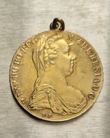 Maria Theresia Taler, NP, Silbermünze, 28g, vergoldet