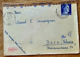 Dt. Reich - Zensur Brief Leipzig - Bern , 1944