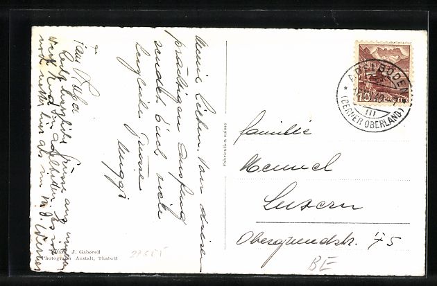 Cartoline postali: AK Adelboden, Hotel Huldi, 1949 – Usato da Berlin venduto da bartko-reher 1