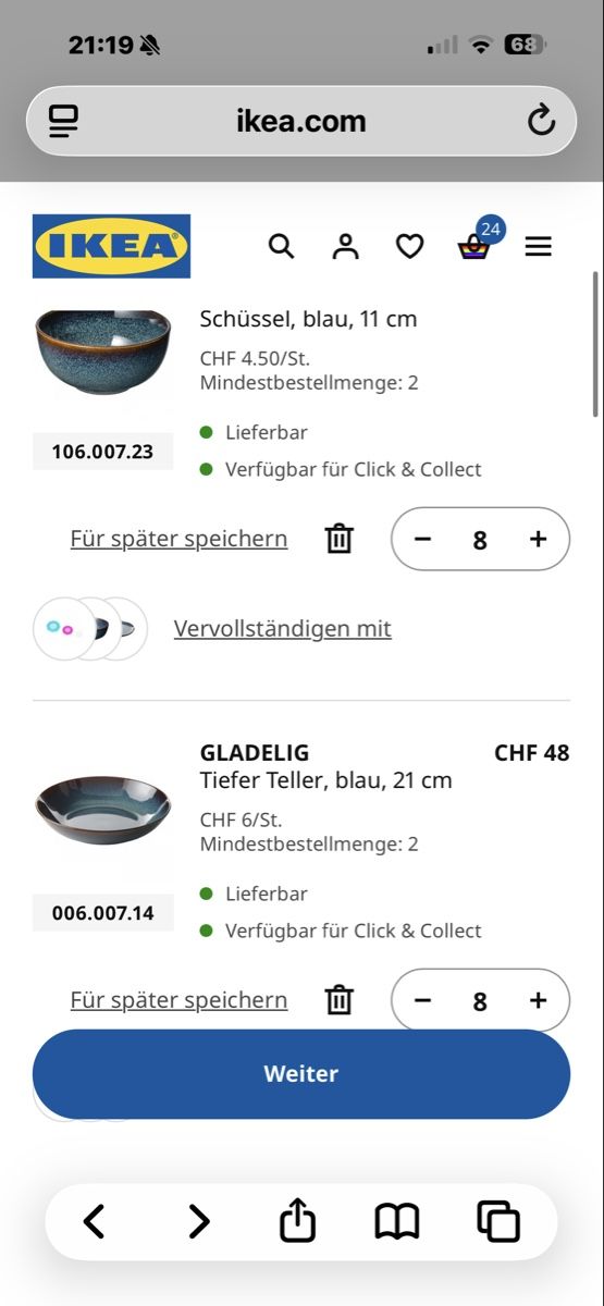 Ikea Set di piatti: Gladelig Geschirrset Ikea x 8 – Nuovo (secondo la descrizione) da Zürich venduto da jac_w27s 6