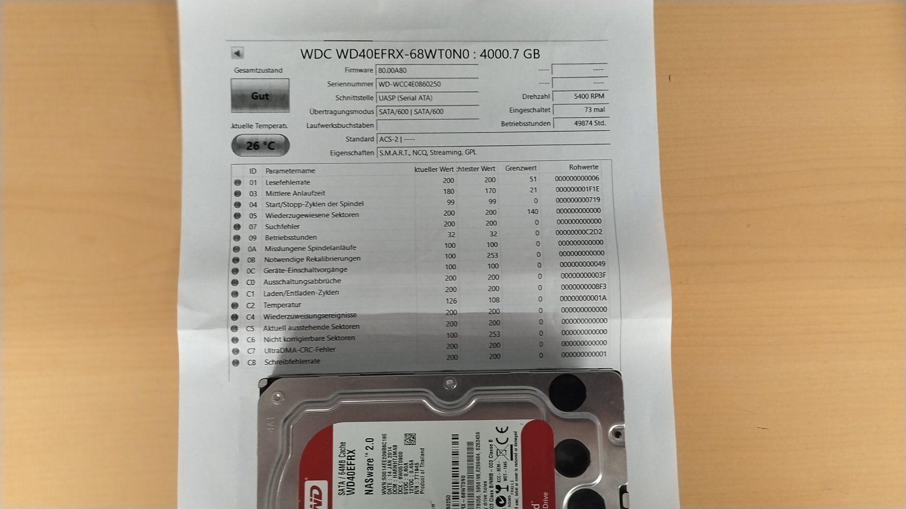Western Digital Dischi rigidi: WD 4TB NAS Hard Drive WD40EFRX gewipt – Usato da Wallisellen venduto da mic_gg2g 1