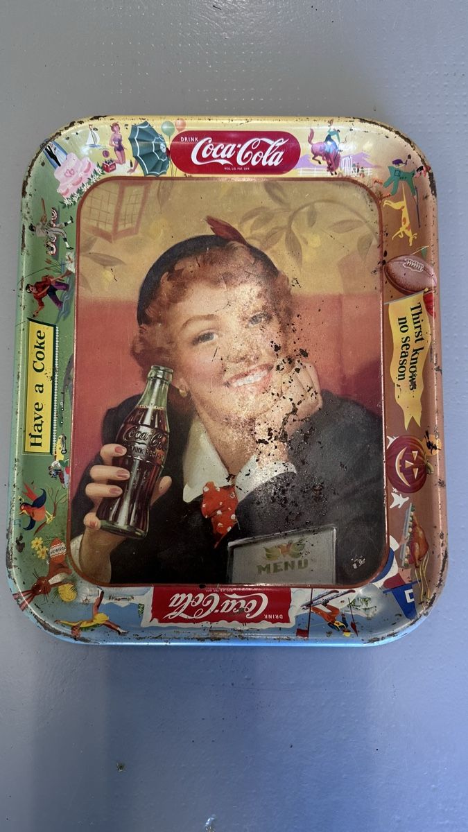 Coca-Cola Insegne: Coca Cola Serviertablett USA 1953 – Usato da Muttenz venduto da topi68