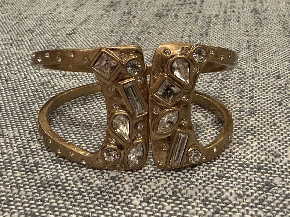 Bracciali & Braccialetti: Gold-toned Cuff Bracelet with Rhinestones – Usato da Zürich venduto da salifali 3