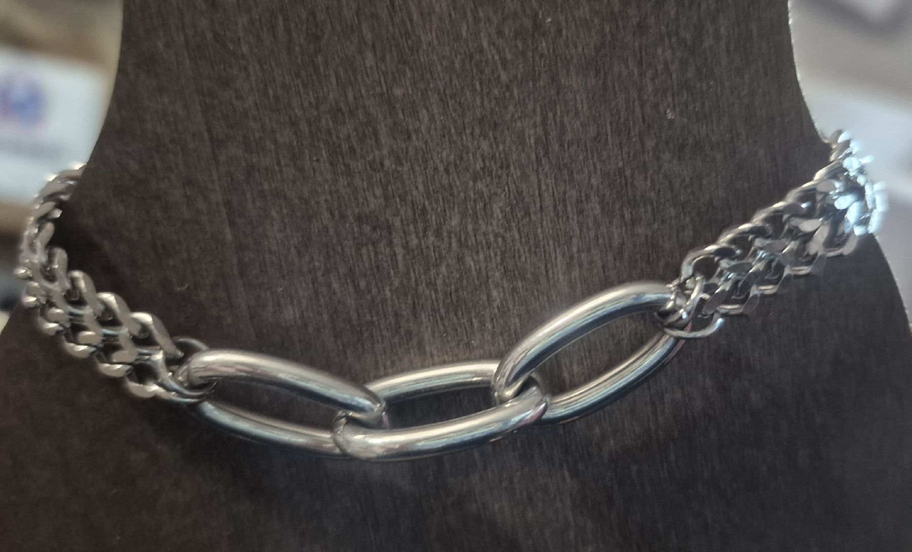 Armbänder & -reifen: Bracciale Argentato Maglia Link e Tessuta – Gebraucht aus Giubiasco von Stefaniav