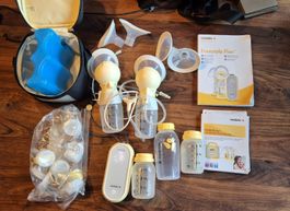 medela freestyle flex milchpumpe mit sehr viel zubehör