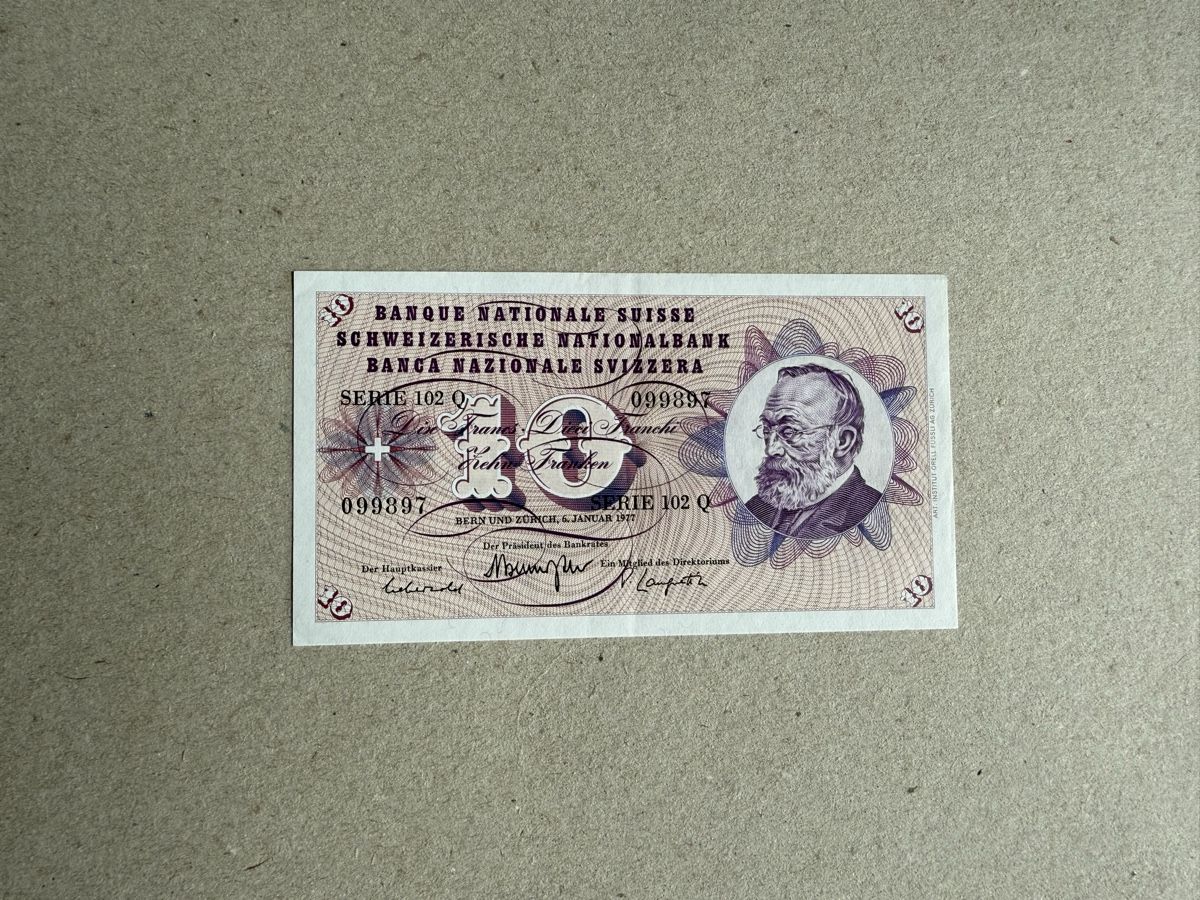 Banconote: Billets Fr. 10.- / 1977 / Neu – Nuovo (secondo la descrizione) da Chapelle-sur-Moudon venduto da Chamard78 1