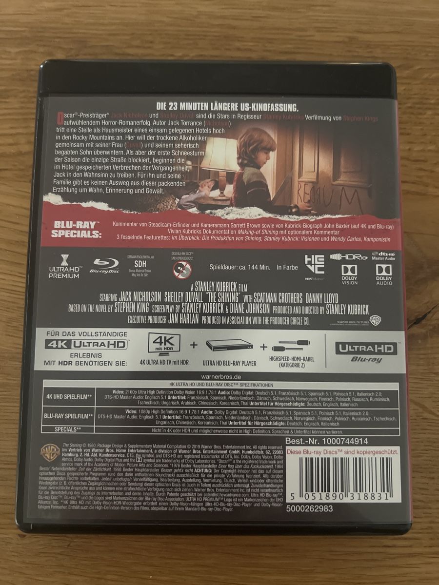 Alle DVDs: Shining 4K Ultra HD + Blu-ray Disc – Gebraucht aus Steffisburg von balboa_76 1