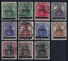 Deutsches Reich 1920 mit Aufdruck Sarre gest.
