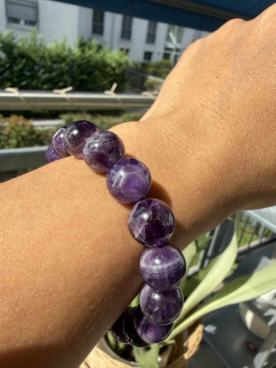 Armbänder & -reifen: Chevron Amethyst Armband -Stretch 11mm – Neu (gemäss Beschreibung) aus Jegenstorf von SteinGlanz 1