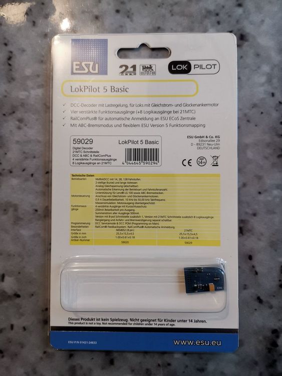 ESU 59029 - LokPilot 5 Basic Decoder, 21MTC, NEM660