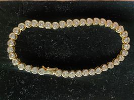 Armband Herz Gold NEU Sarni Oro Zirkonia 925 Silber