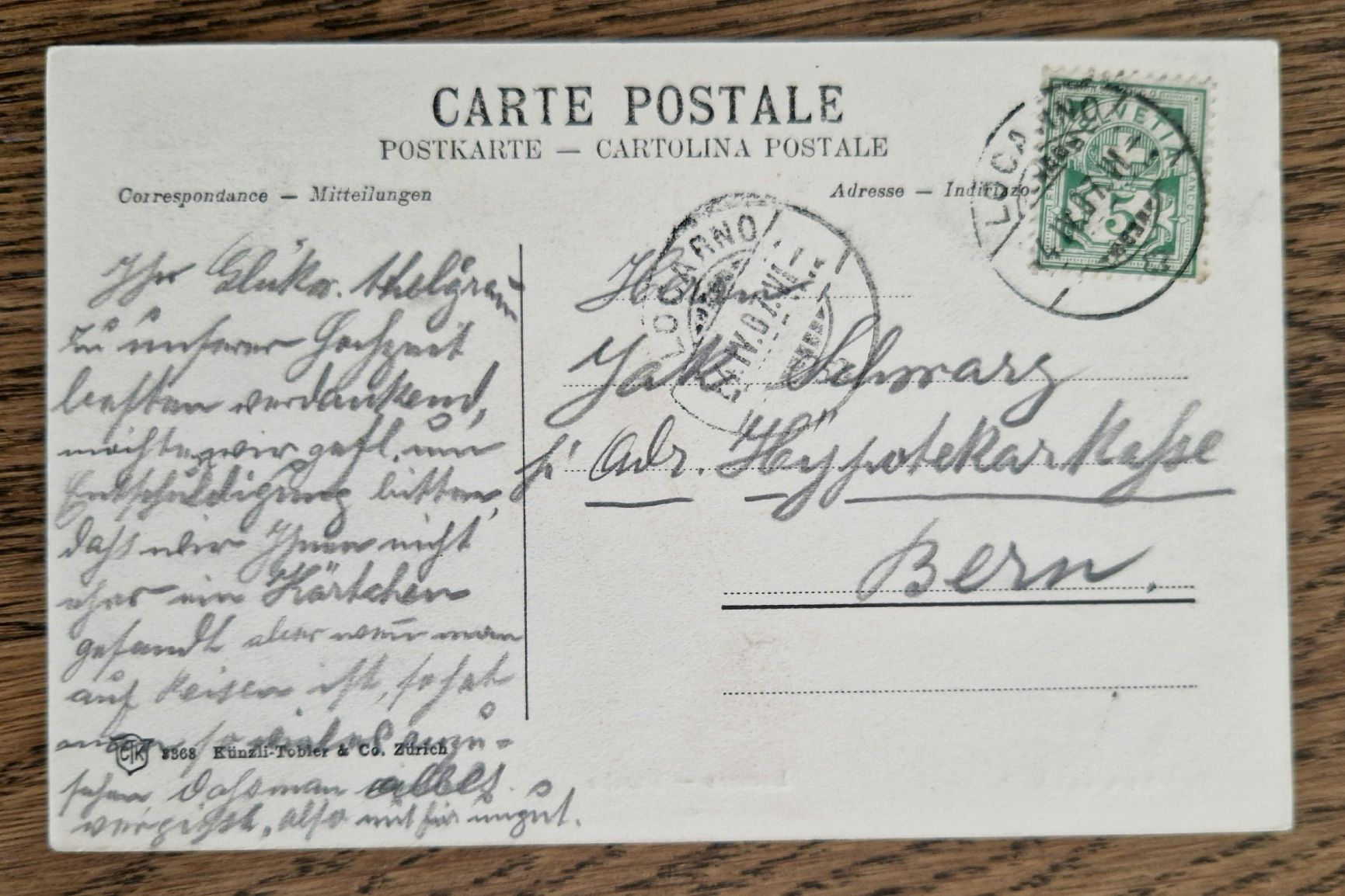 Cartes postales: Locarno, Muralto 1907 n. Bern – D'occasion à Ebikon par Donar50 2