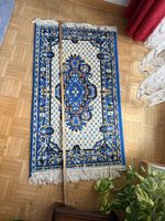 Orientteppich blau beige 110 x 60 cm guter Zustand