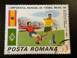 Sondermarke zur Fussball WM 86 iMexiko / Spanien : Brasilien