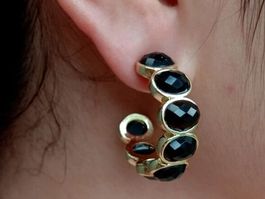 Onyx Design Ohrringe Kreolen Créoles Boucles d'Oreille