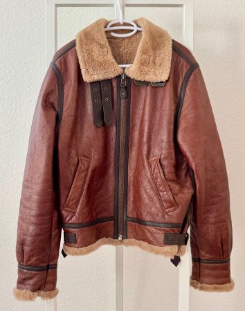 Lederjacke, Fliegerjacke, Lamfell, Echtleder, VMC