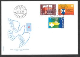 FDC Serie 591 - 593 ET Bern 25.8.1977 schön illustriert
