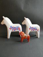 2 IKEA DALA Pferde aus Keramik und 1 Original DALA Pferd