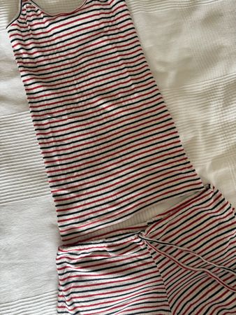 mads norgaard set red white blue striped shorts and top