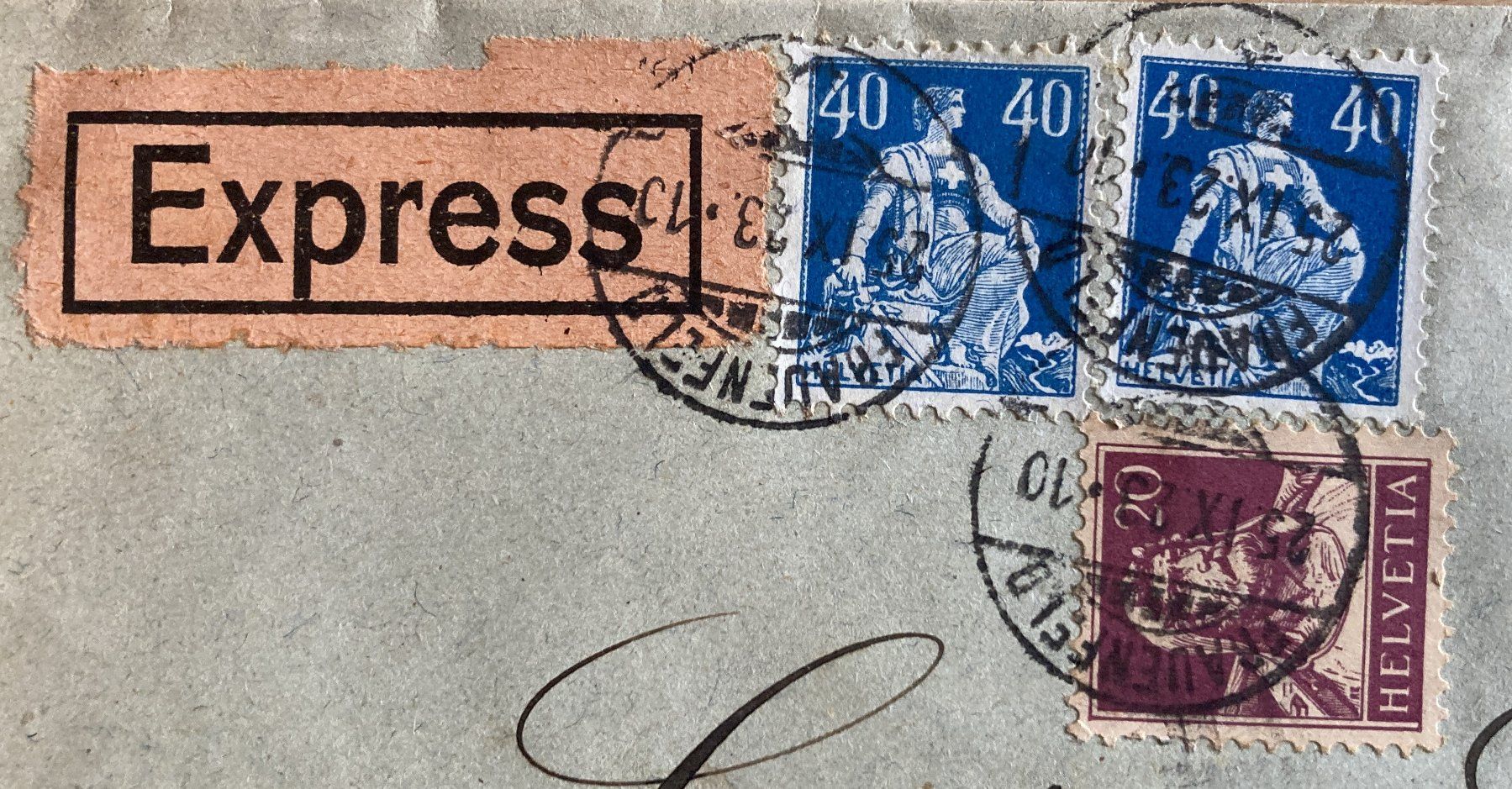 Tutti i francobolli: 1923, 2x Expressbriefe mit Mischfrankaturen – Usato da Flawil venduto da Furti 2