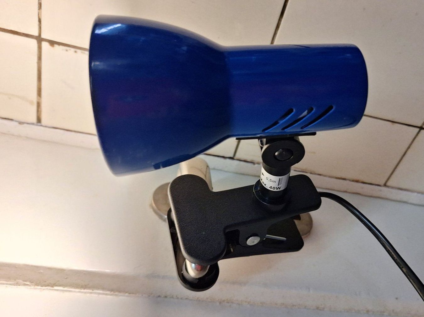 Lampade: kleine ,blaue Klemmlampe , Vintage – Usato da Arlesheim venduto da shopradl 2