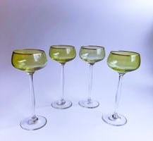 ANTIK*WEINGLÄSER*HANS CHRISTIANSEN*«PISTACHE AUF CRYSTAL»*