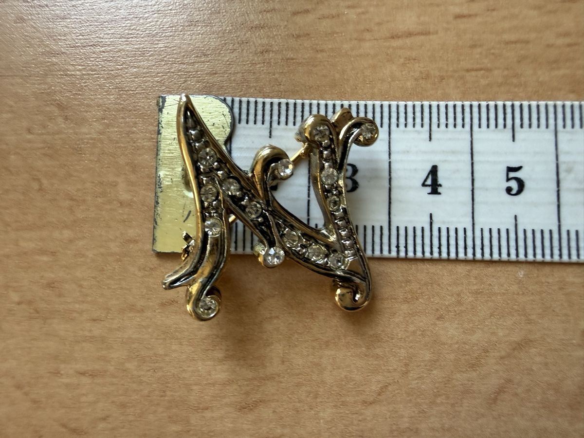 Spille & Fermagli: Vintage-Brosche mit Initiale Z goldfarben mit Strass. – Usato da Lamone venduto da LaCantinaMagica 3